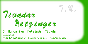 tivadar metzinger business card